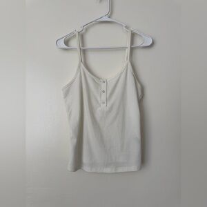 SHEIN Ivory Ribbed Camisole with Buttons